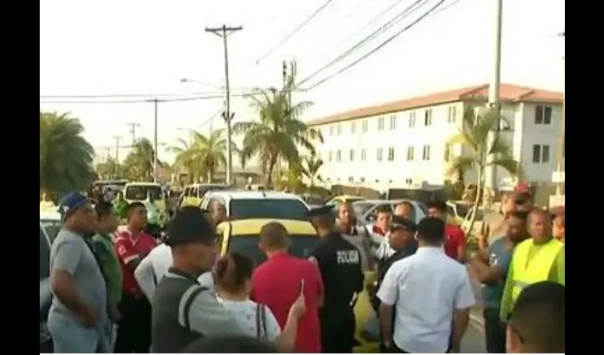 Protesta en Tocumen.