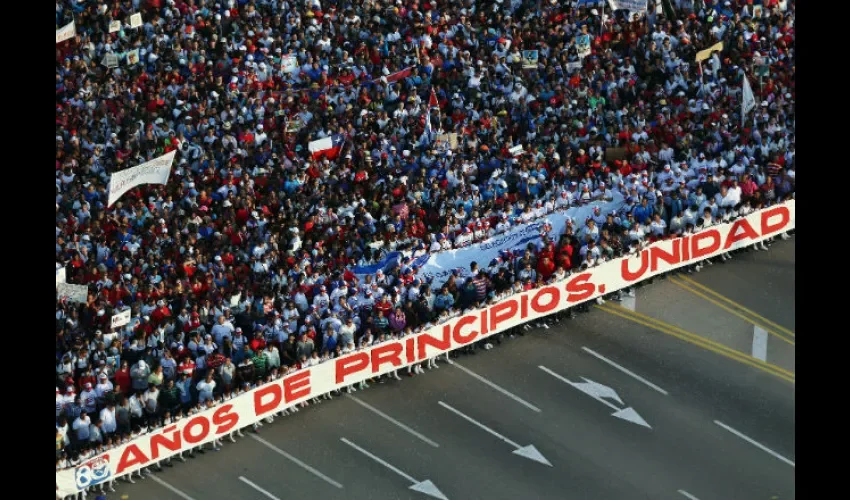 dia del trabajo, Cuba, Manifestantes