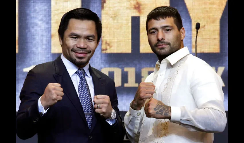 Manny Pacquiao intentará quitarle el campeonato a Lucas Matthysse (dcha.)/AP