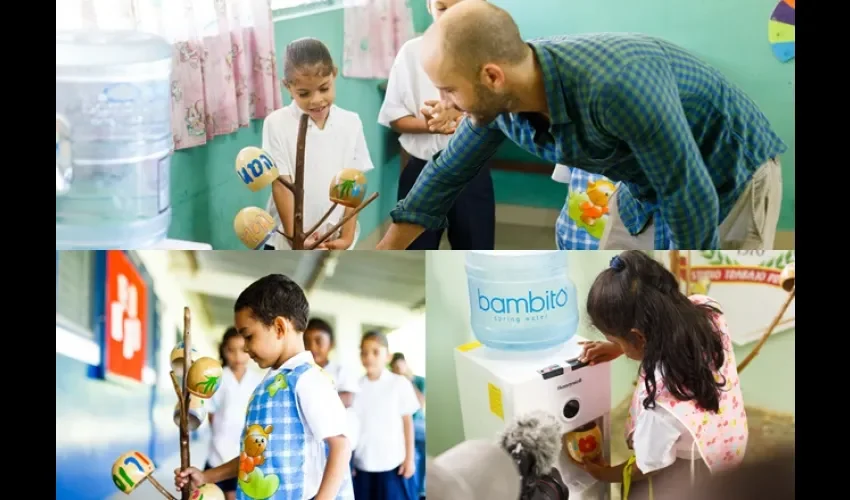 Niños se comprometen a cuidar el agua y utilizar menos plásticos. Foto: Cortesía