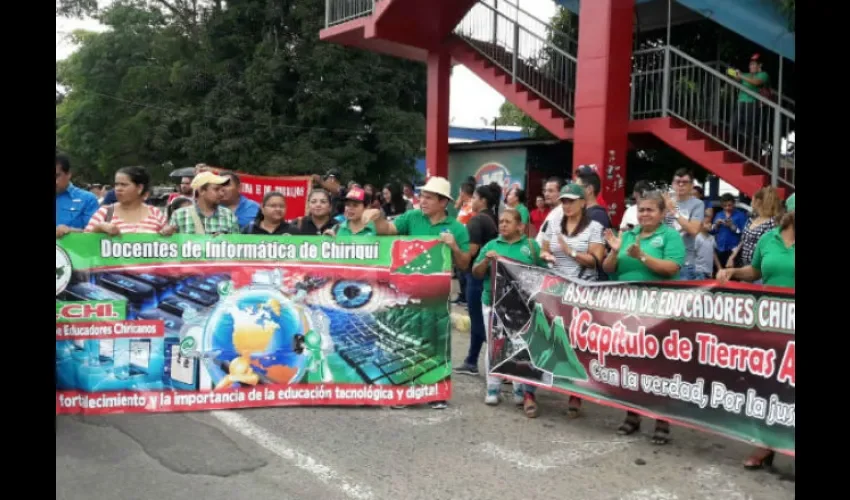 Educadores protestan en Chiriquí. 