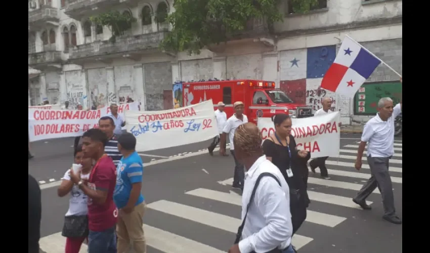 Jubilados protestan. 