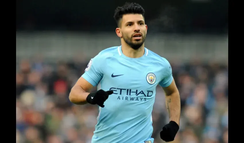 El jugador del Manchester City Sergio Aguero. Foto:AP