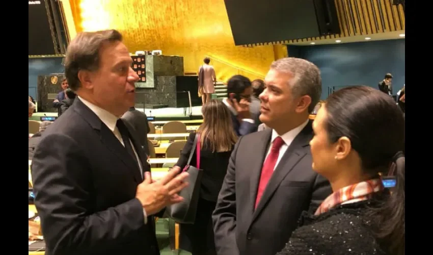 Foto ilustrativa del presidente Varela conversando con el Primer Ministro Justin Trudeau. Cortesía 