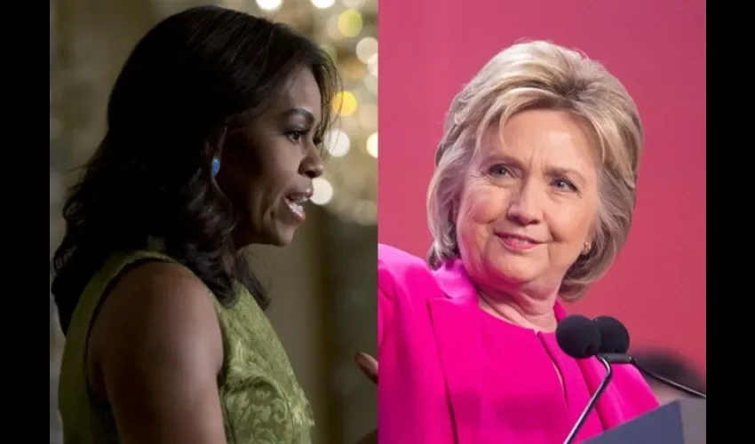 Michelle Obama y Hillary Clinton. 