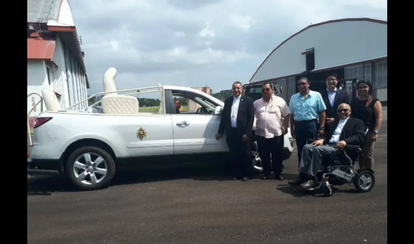 Papamóvil llega a Panamá. Foto: Cortesía