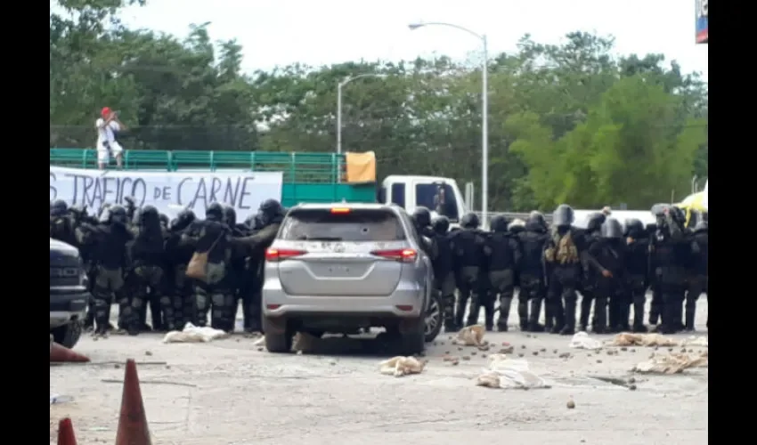 Protesta de productores en Divisa. 