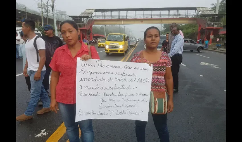 Foto ilustrativa de la protesta realizada en Colón. 