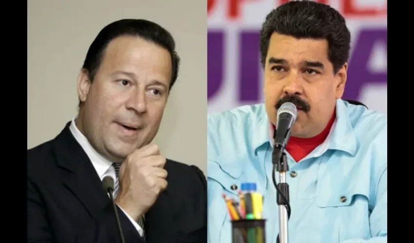  Nicolás Maduro  y Juan Carlos Varela. 