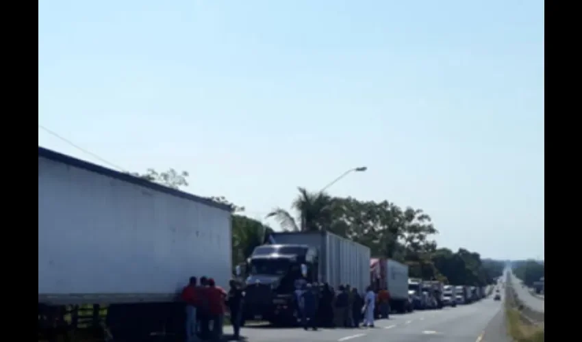 Foto ilustrativa de los camiones detenidos. 