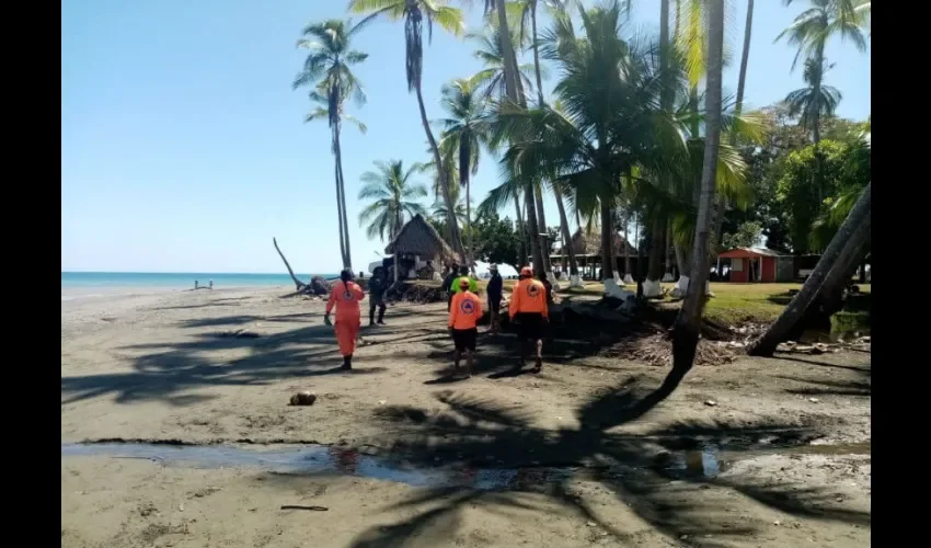 Foto ilustrativa de personal limpiando las playas. 