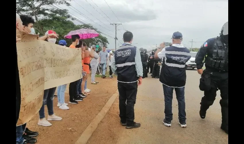 Foto ilustrativa de la protesta. 