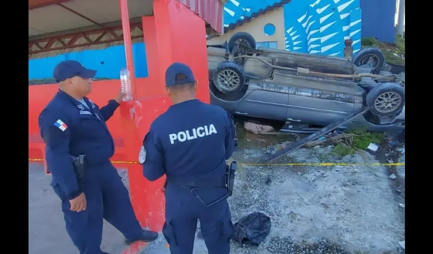 Vista del accidente de tránsito. 