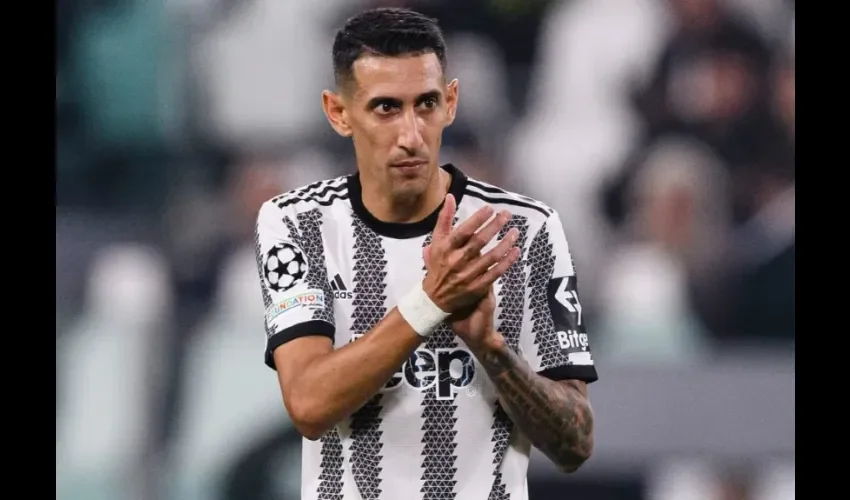 Di María durante un partido. 