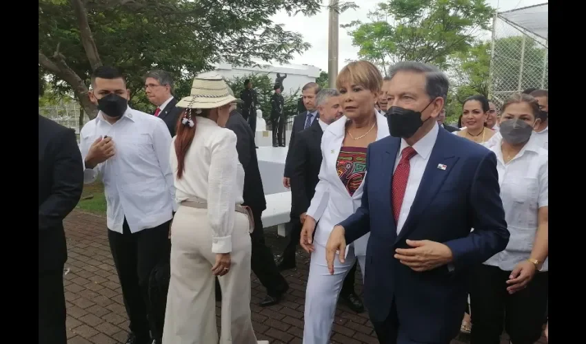 Presidente durante los actos protocolares en Colón.