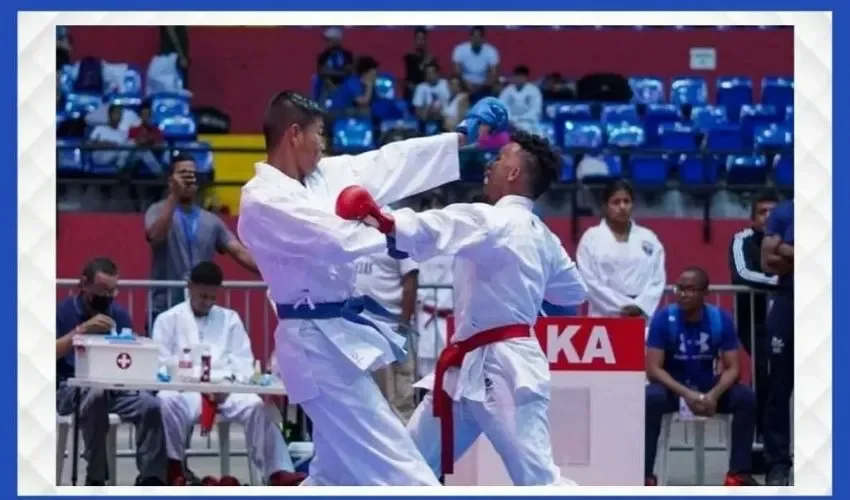 Demostración de una competencia de karate. 