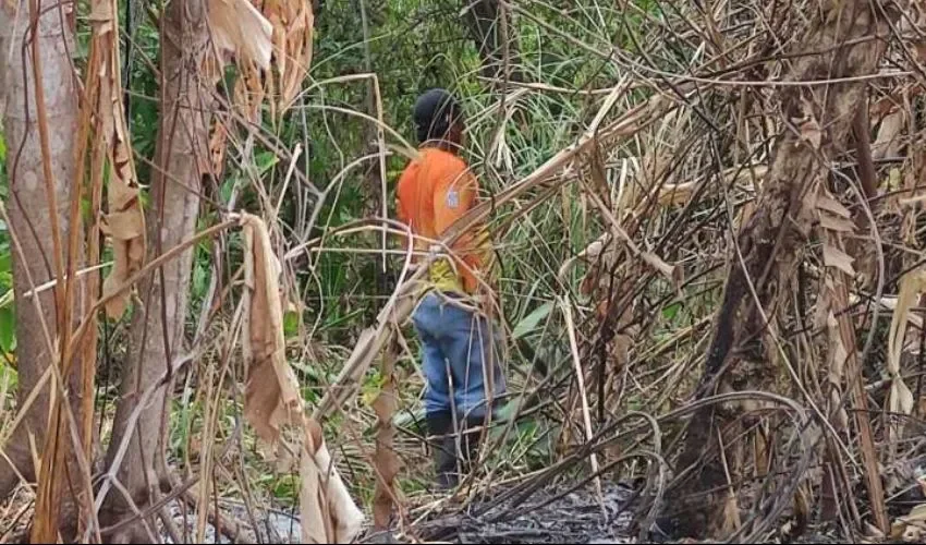 Con machete en mano en busca de la niña. (Fotos-Video: Landro Ortíz)