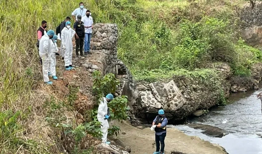 El área donde fue ubicado el cuerpo de la joven. 