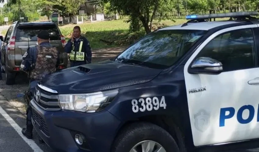 Vista de las unidades policiales. 