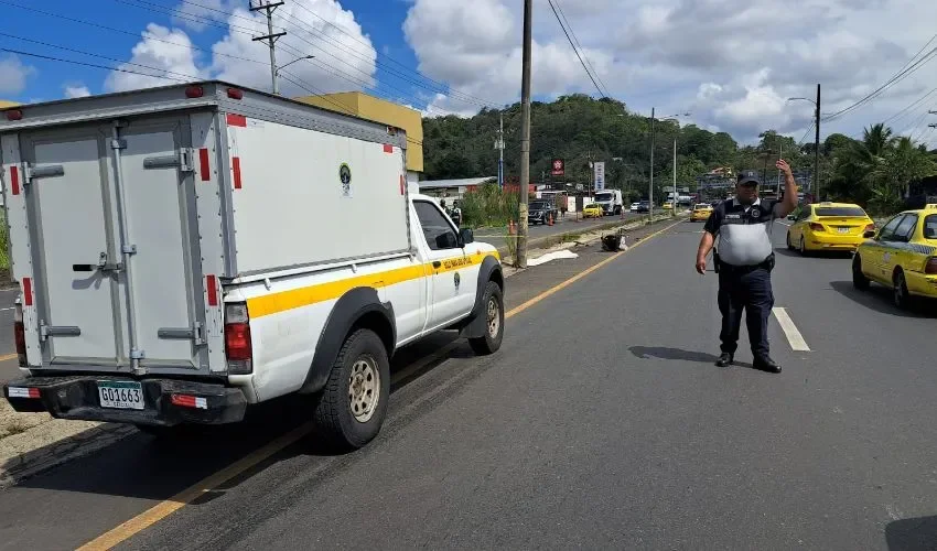 Vista del accidente de tránsito. 