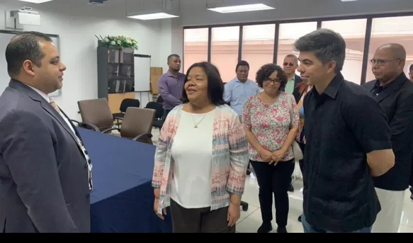 Maribel Gordón durante la presentación de la denuncia. 